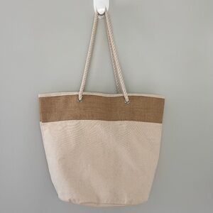 Jute Canvas Rope Tote Bag